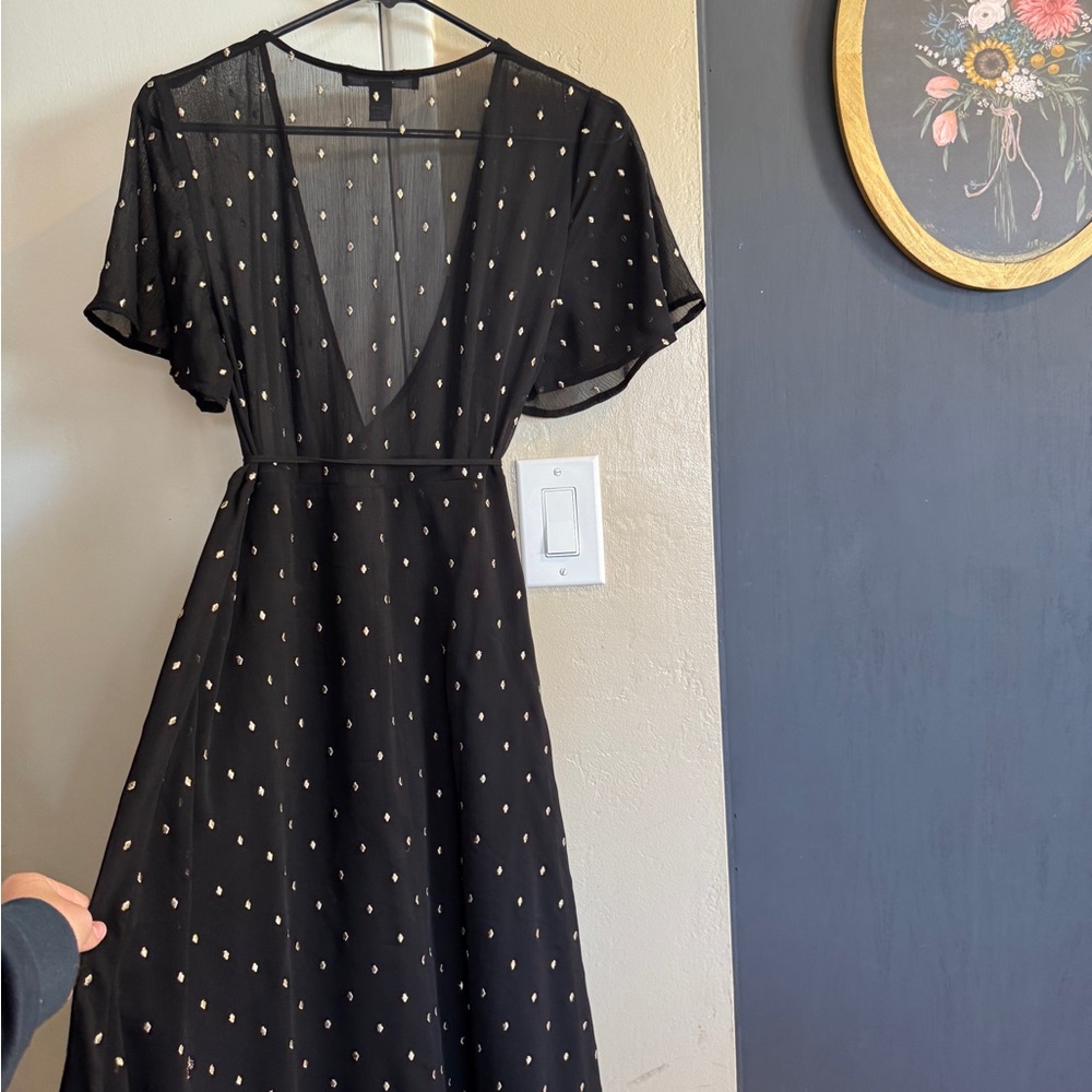 Forever 21 Black Dress with White Dots